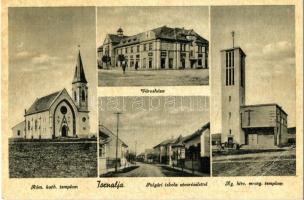 Tornalja, Tornala; városháza, Római katolikus templom, polgári iskola, Ágostoni hitvallású evangélikus templom / churches, school, town hall  (EB)