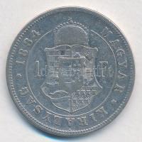 1884KB 1Ft Ag "Ferenc József / Középcímer" Körmöcbánya T:2-,3
Hungary 1884KB 1 Forint Ag ...