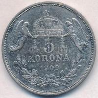 1909KB 5K Ag "Ferenc József" T:2- ph., patina 
Adamo K7