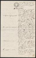 1861 2 db német nyelvű kézzel írt okmány 3 kr szignettás papíron és 12 kr okmánybélyeggel