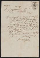 1861 2 db német nyelvű kézzel írt okmány 3 kr szignettás papíron és 12 kr okmánybélyeggel