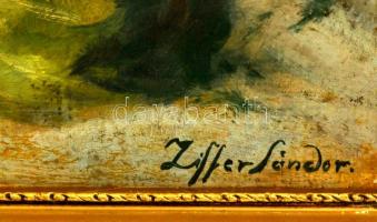 Ziffer jelzéssel: Virágcsendélet. Olaj, karton, keretben, 50×40 cm