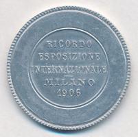 1906. Ricordo Esposizione Internazionale - Milano / Tóth Angélának emlékül Al zseton (32mm) T:2