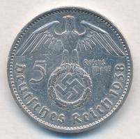 Német Harmadik Birodalom 1938A 5M Ag "Hindenburg" T:2
German Third Reich 1938A 5 Mark Ag ...
