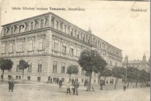 Temesvár, Timisoara; Józsefváros, Iskolanővérek Intézete, homlokzat / girls' school, nunnery (fa)