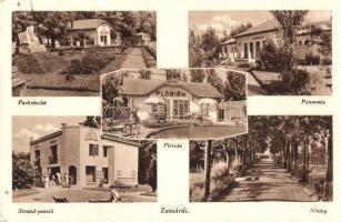 Zamárdi, Flórián és Pannónia Villa, Strand penzió, sétány, park (lyukak / pinholes)