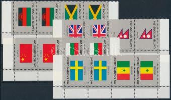 Flag set corner stripes of 4 Zászló sor ívsarki négyescsíkokban