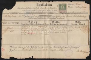 1866-1926 5 db okmány és számla, különféle okmánybélyegekkel