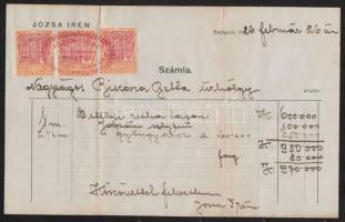 1866-1926 5 db okmány és számla, különféle okmánybélyegekkel