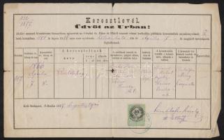 1866-1926 5 db okmány és számla, különféle okmánybélyegekkel