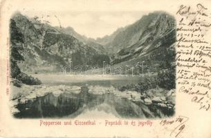 Tátra, Poprádi tó és Jégvölgy / Poppersee und Eisseethal / lake, valley (kis szakadás / small tear)