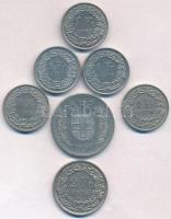 Svájc 1968-1996. 1Fr (5xklf) + 2Fr + 5Fr T:2 Switzerland 1968-1996. 1 Franc (5xdiff) + 2 Francs + 5 Francs C:XF