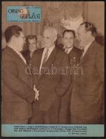 1969-1985 Kádár János külföldi politikusokat fogad, 3 db MTI fotó, 27x18 cm + Ország világ magazin c...