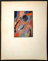 Kádár jelzéssel: Kalapos arc. Vegyes technika, papír, 17×12 cm