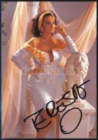 Teresa Orlowski (1954-) pornószínésznő és produceraláírt képeslap / Autograph signature on postcard 9x14