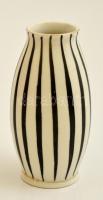 2 db csíkos mintás váza, Gránit és Hollóházi, hibátlanok, jelzettek, m: 12 és 20 cm