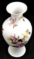 Hollóházi virág mintás nagy váza, kézzel festett, jelzett, hibátlan, m:36 cm