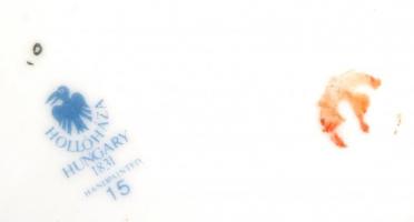 Hollóházi virág mintás nagy váza, kézzel festett, jelzett, hibátlan, m:36 cm