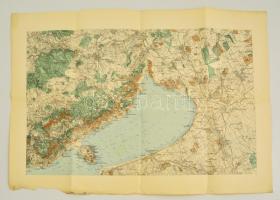 cca 1910 Balaton keleti és nyugati medencéje. Két térképlap egyenként 54x53 cm