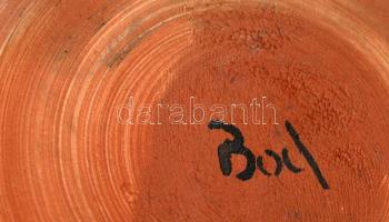 Bod Éva (1924-2004):Festett kerámia váza, jelzett, hibátlan, m:36 cm