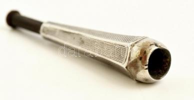Ezüst (Ag.) női szipka, fém szerelékkel, jelzett, h: 7 cm, bruttó 4,23 g