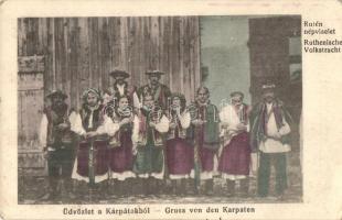 Rutén népviselet a Kárpátokból / Ruthenian folklore from the Carpathians (ázott / wet damage)