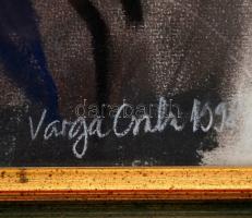 Varga Csaba (1945-2012): Madár, vegyes technika, papír, jelzett, üvegezett fa keretben, 48,5×33,5 cm