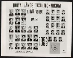 1957-1969 5 db tablókép a Bolyai János Textiltechnikumból, 18x24 és 23,5x30,5 cm közti méretben