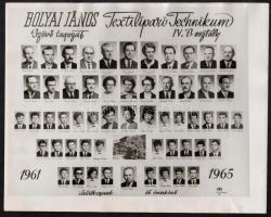 1957-1969 5 db tablókép a Bolyai János Textiltechnikumból, 18x24 és 23,5x30,5 cm közti méretben