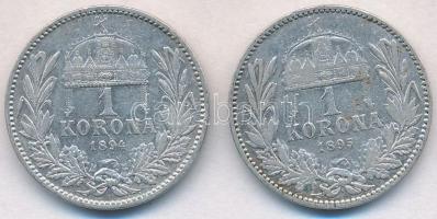 1894KB-1895KB 1K Ag "Ferenc József" (2x) T:2-
Adamo K5.1