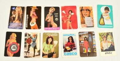 1975-2011 12 db hölgyeket ábrázoló kártyanaptár, közte erotikusak
