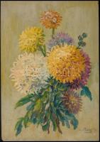 Baky Albert (1868-1944): Virágok, olaj, karton, 31×21 cm