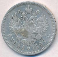 Orosz Birodalom 1897. 1R Ag "II. Miklós" T:3 kis ph. Russian Empire 1897. 1 Rouble Ag &quo...