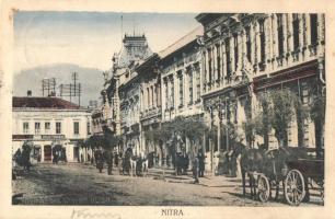 Nyitra, Nitra; utcakép, Farkas és Holic üzlete / street view with shops