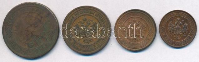 Orosz Birodalom 1880. 5k Cu + 1912. 2k Cu + 1914. 3k Cu + 1915. 1k Cu T:2-3 patina
Russian Empire 1...