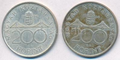1994. 200Ft Ag "Deák" (2x) T:2 patina