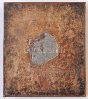 DN "Franz Liszt" fém plakett. Szign.: F. Stias (63x72mm) T:2- patina, hátoldalán ragasztó(...