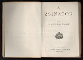Dr. Melichár Kálmán: A zsinatok. Szent István Könyvek 98. Bp.,1932, Szent István-Társulat. Kiadói pa...
