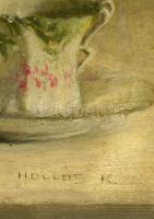 Hollós Holczer Károly (1873-?): Asztali csendélet. Olaj, vászon, jelzett, keretben, 30×46 cm