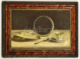 Hollós Holczer Károly (1873-?): Asztali csendélet. Olaj, vászon, jelzett, keretben, 30×46 cm
