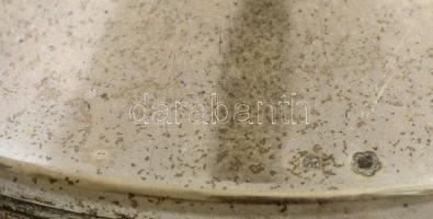 Ezüst (Ag.) gyertyatartó, jelzett, mesterjeggyel (BK), apró horpadással, m:29 cm, nettó:278 g