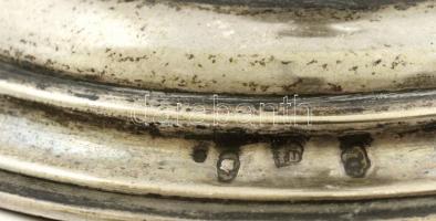 Ezüst (Ag.) gyertyatartó, jelzett, mesterjeggyel (TD), m:25 cm, nettó:213 g