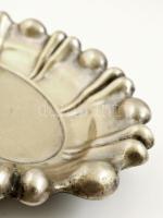 Ezüst (Ag.) hólyagos peremű tál, jelzett, poncolt, 30×21 cm, nettó:416 g