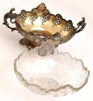 1900 ezüst (Ag.) neobarokk jardiniere, áttört szélekkel, poncolt, cizellált, öntött fülekkel, jelzet...