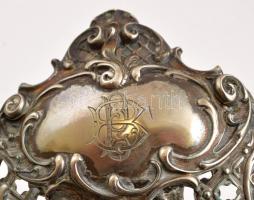 1900 ezüst (Ag.) neobarokk jardiniere, áttört szélekkel, poncolt, cizellált, öntött fülekkel, jelzet...