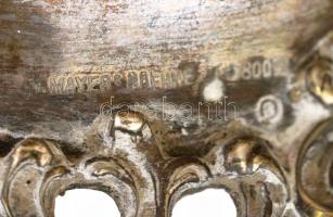 1900 ezüst (Ag.) neobarokk jardiniere, áttört szélekkel, poncolt, cizellált, öntött fülekkel, jelzet...