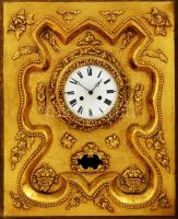 XIX. sz eleje: Biedermeier naptáras keretóra, ingás szerkezettel negyed ütős, felhúzókulcs nélkül, ....