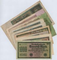 Német Birodalom / Weimar Köztársaság 1920-1923. 9db-os bankjegy tétel T:III German Empire / Weimar Republic 1920-1923. 9pcs of banknotes C:F