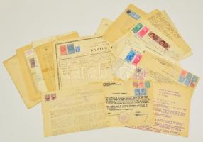 cca 1919-1948 20 db okmány román okmánybélyegekkel, közöttük színes lerovások / 20 documents with Romanian document stamps