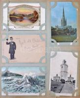 500 darabos képeslapgyűjtemény régi, 1904-ben megkezdett családi albumban angliai hagyatékból, benne angol és külföldi városképek, angol színészképek, híres személyek, üdvözlők, érdekes anyag!!